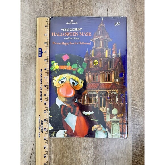 Vintage Hallmark Halloween Paper Face Mask ‘Gus Goblin’ Clown Hobo USA Made - Picture 5 of 7